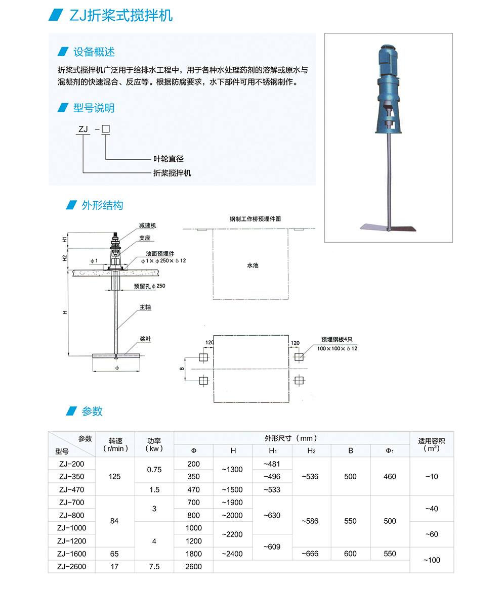 ZJ折槳式攪拌機